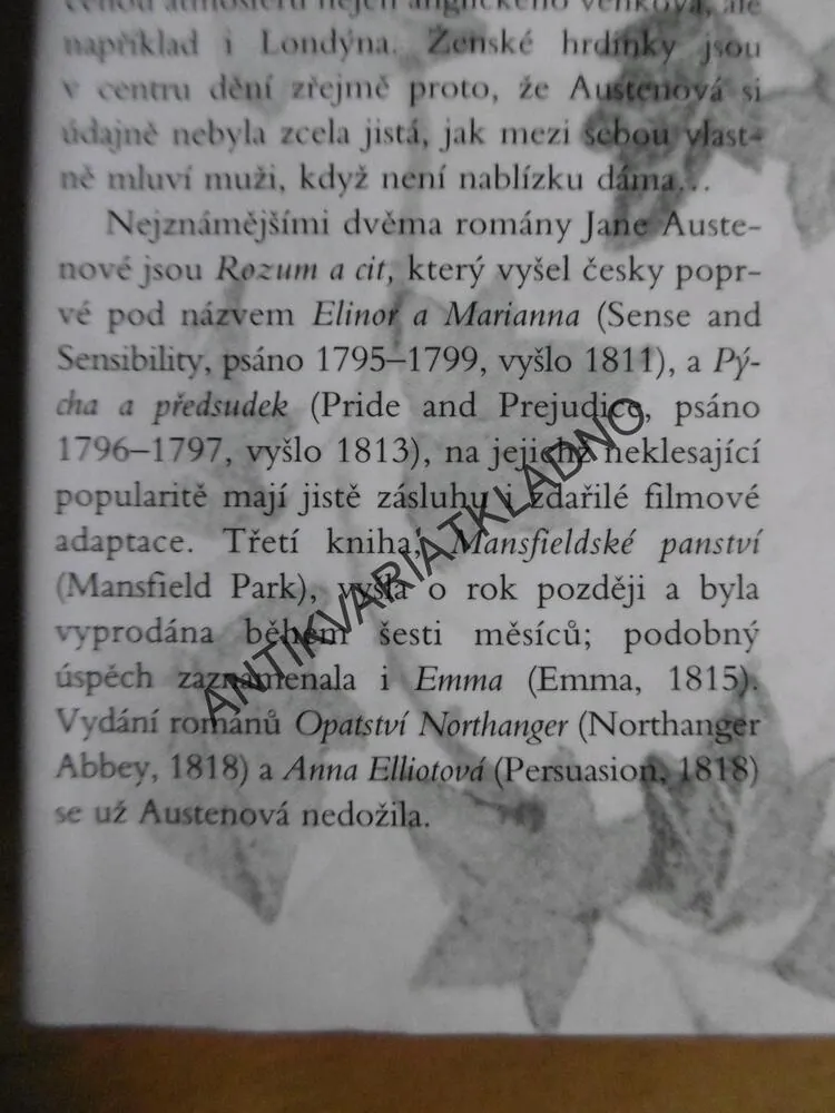 ROZUM A CIT, JANE AUSTENOVÁ, **an
