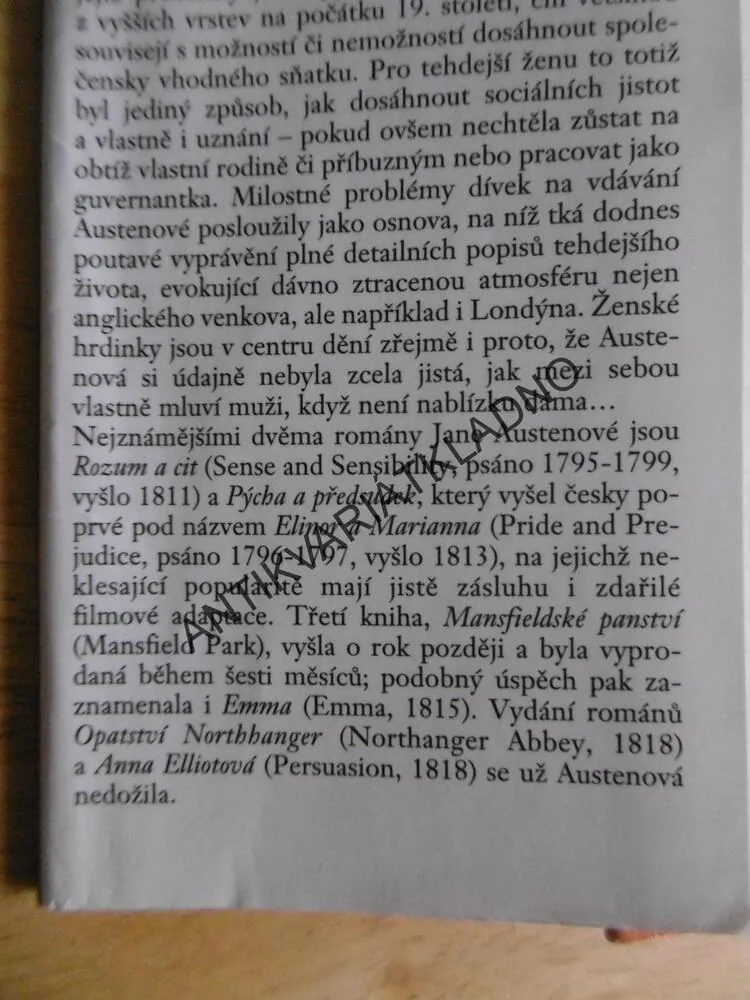 MANSFIELDSKÉ PANSTVÍ, JANE AUSTENOVÁ