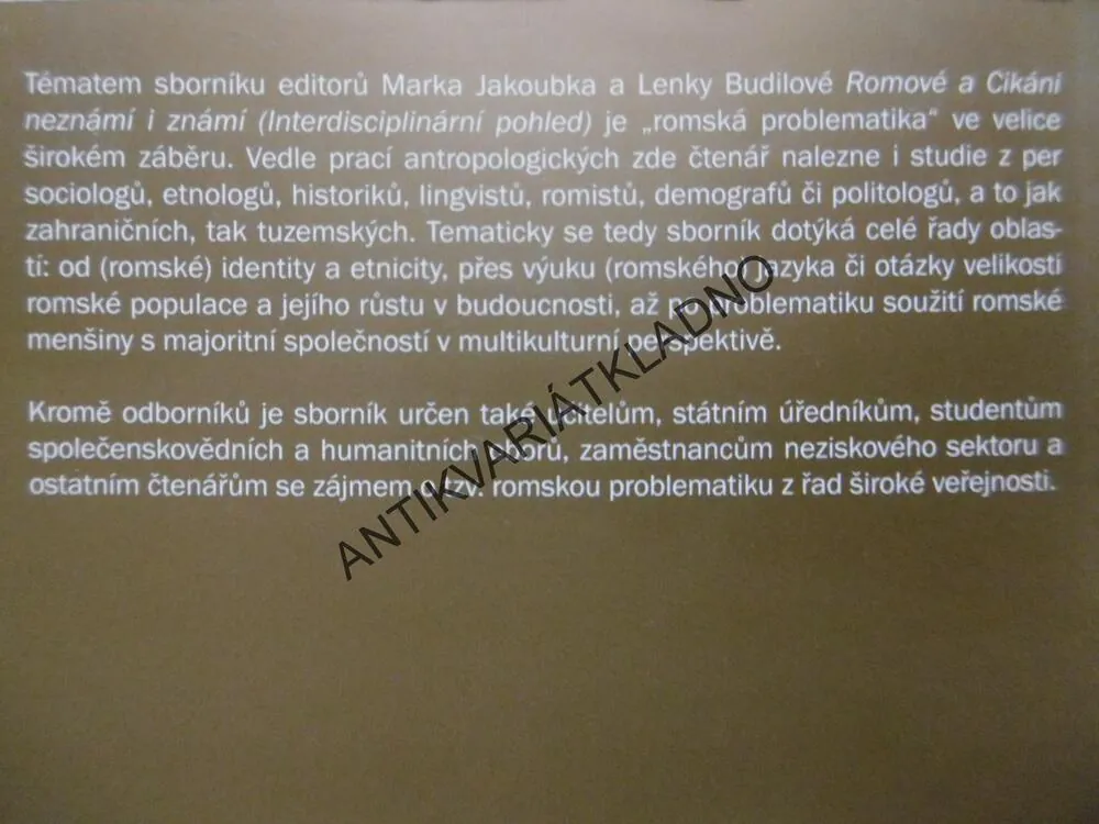ROMOVÉ A CIKÁNI, NEZNÁMÍ I ZNÁMÍ, MAREK JAKOUBEK A LENKA BUDILOVÁ, **an