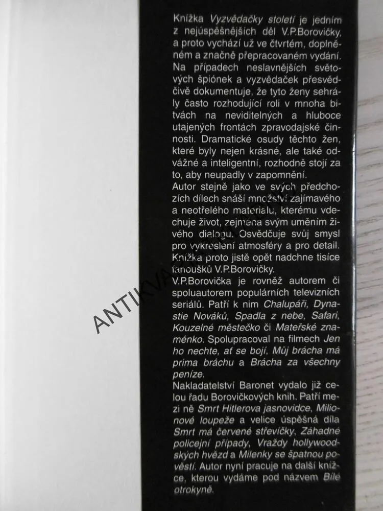 VYZVĚDAČKY STOLETÍ, V. P. BOROVIČKA, **an