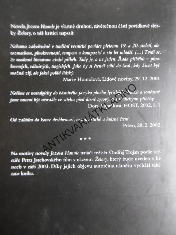 JOZOVA HANULE, KVĚTA LEGÁTOVÁ, **an