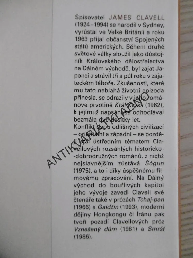 ŠÓGUN, JAMES CLAVELL, JAPONSKO, HISTORIE,