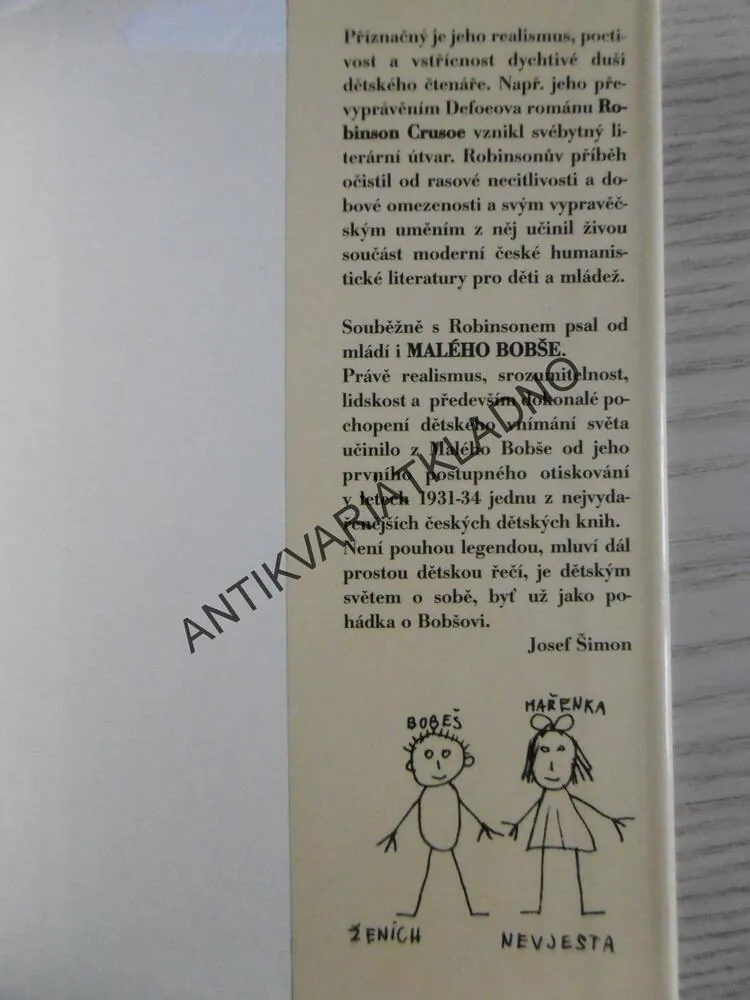 MALÝ BOBEŠ, JOSEF V. PLEVA, **an