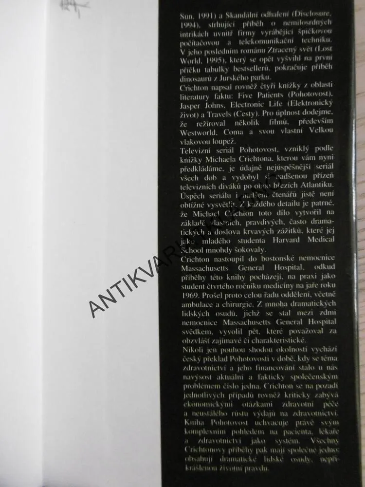 POHOTOVOST, MICHAEL CRICHTON, **an
