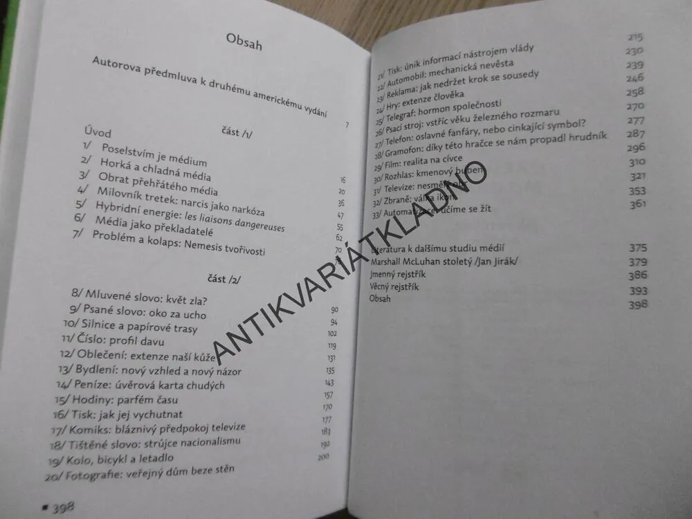 JAK ROZUMĚT MÉDIÍM, EXTENZE ČLOVĚKA, MARSHALL MCLUHAN, **an
