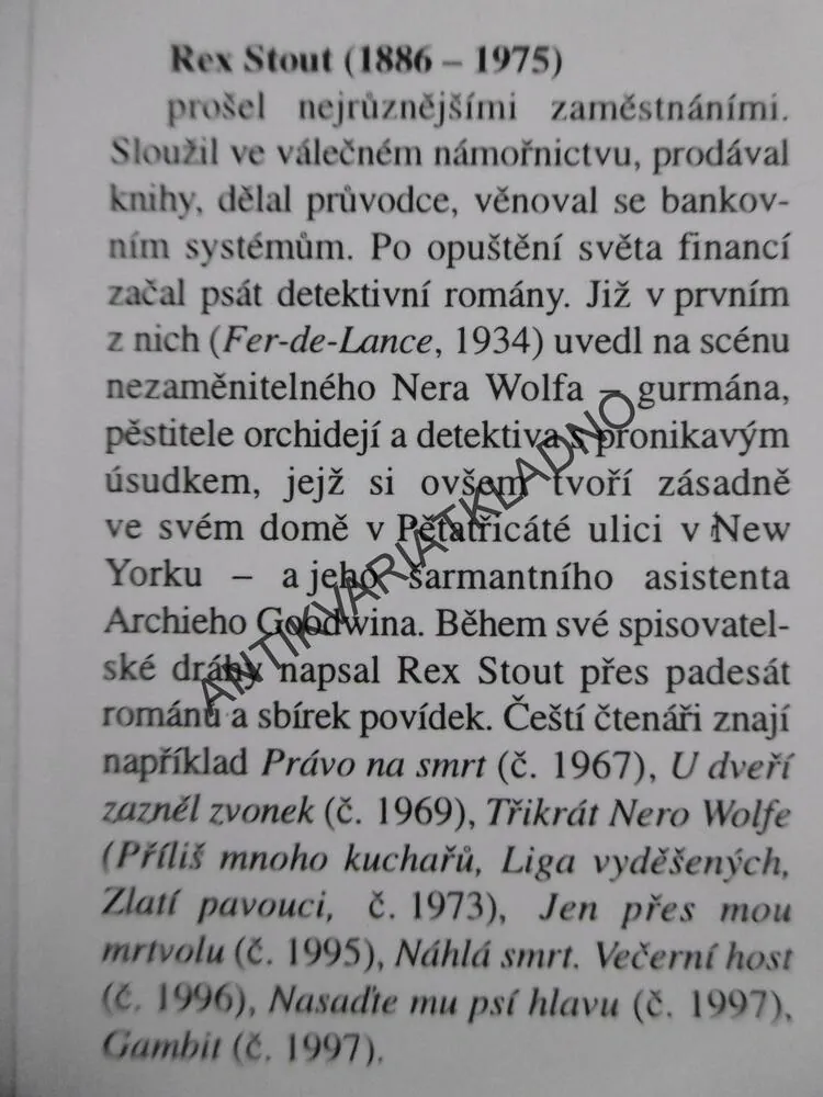 OSUDNÉ ŠAMPAŇSKÉ, REX STOUT, **an