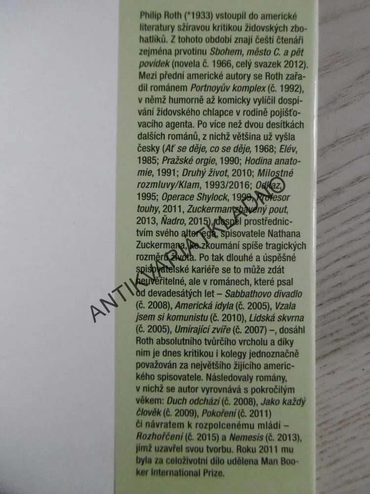 ŽÍT JAKO MUŽ, PHILIP ROTH, **an