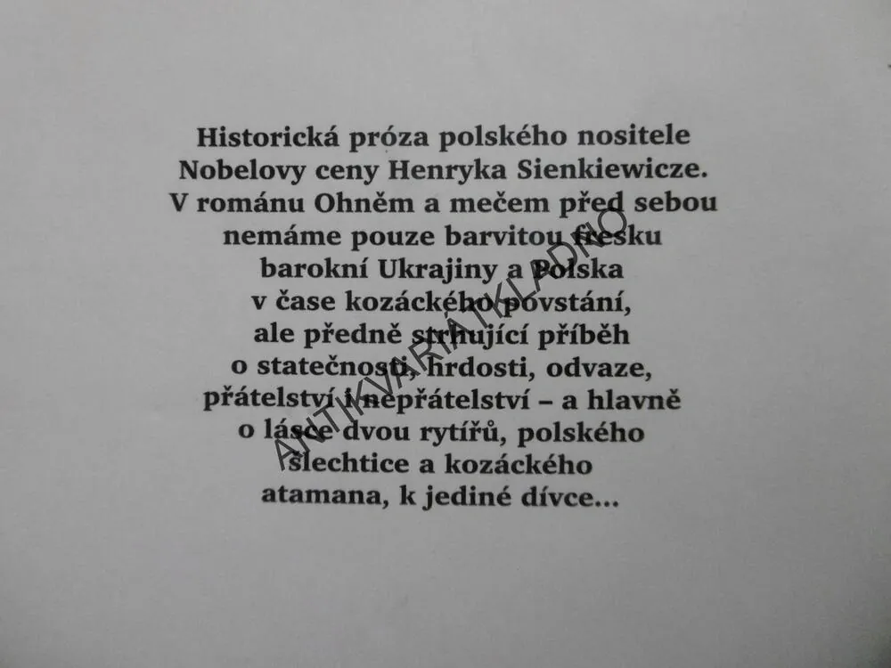 OHNĚM A MEČEM 1, HENRYK SIENKIEWICZ, **an