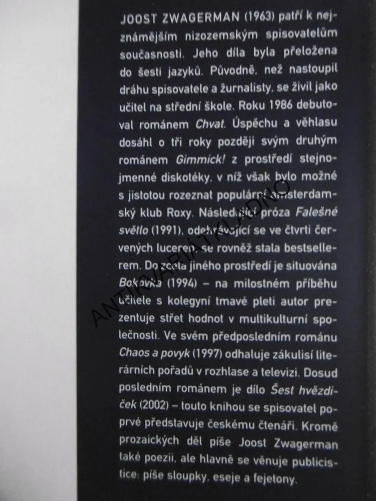 ŠEST HVĚZDIČEK, JOOST ZWAGERMAN, **an