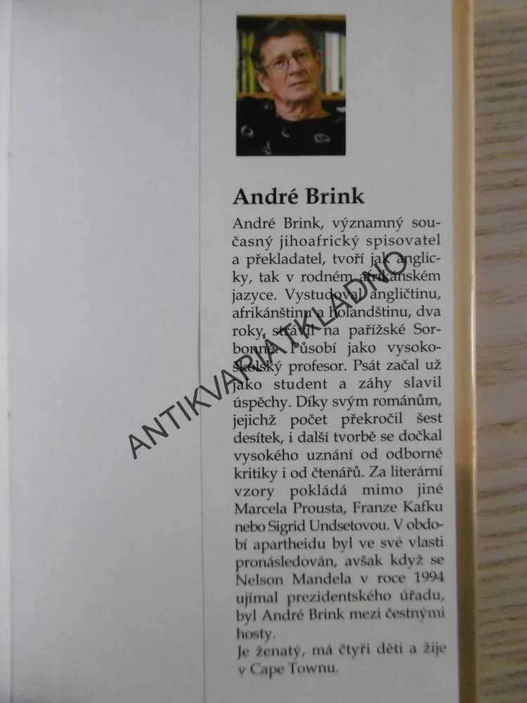 ODVRÁCENÁ STRANA TICHA, ANDRÉ BRINK, **an