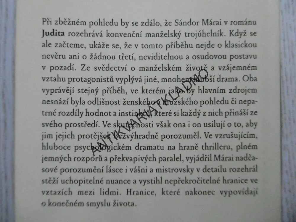 JUDITA, SÁNDOR MÁRAI, **an