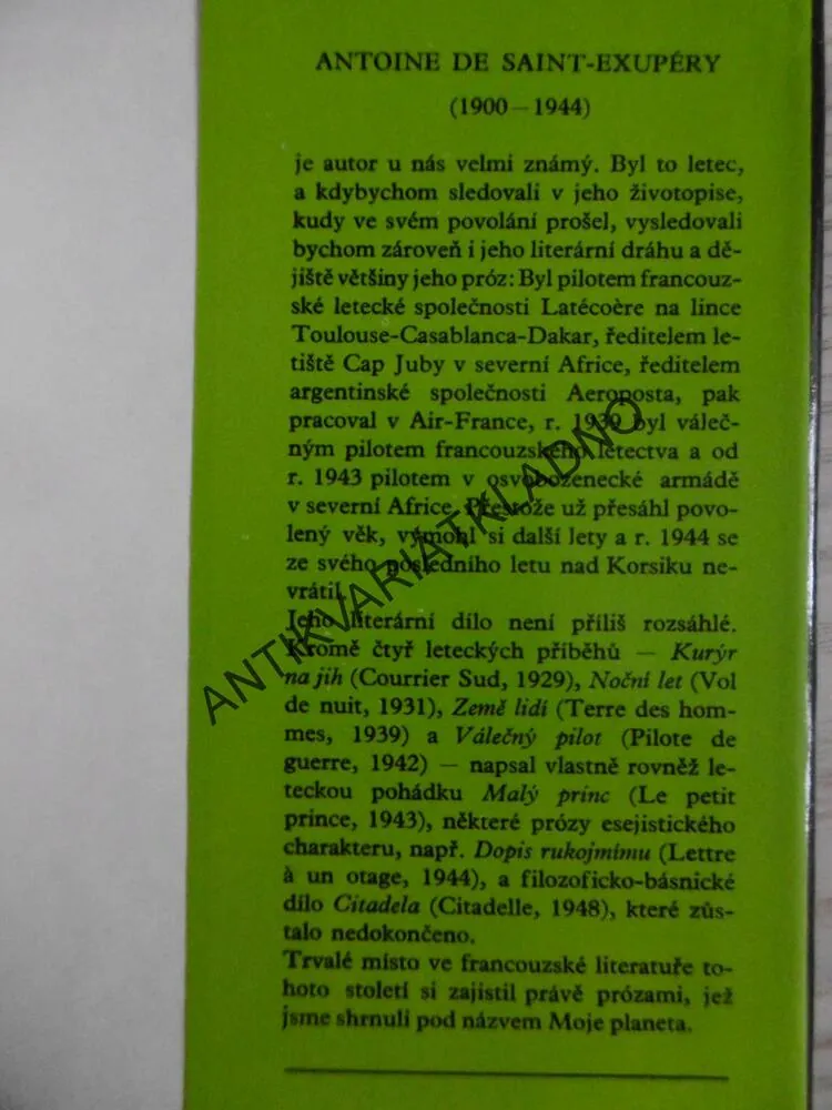 MOJE PLANETA, ANTOINE DE SAINT-EXUPÉRY, **an