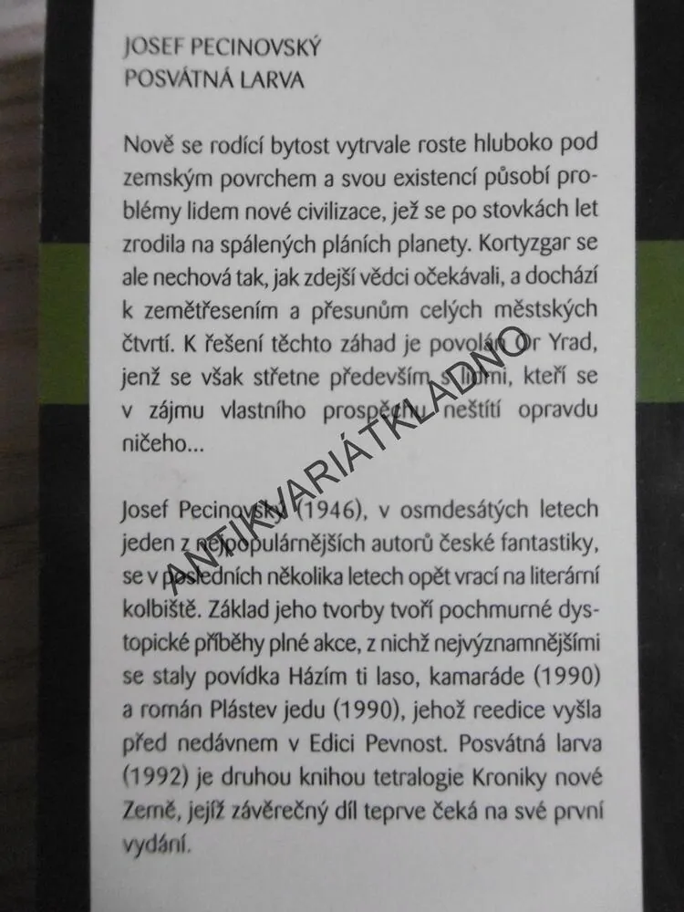 VEJCE S OZVĚNOU, POSVÁTNÁ LARVA, JOSEF PECINOVSKÝ, 2 DÍLY, **an