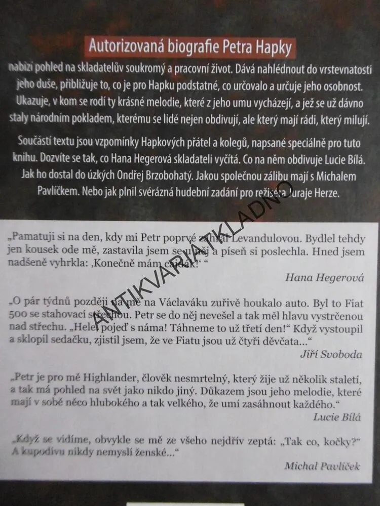 VÁŠ PETR HAPKA, AUTORIZOVANÁ BIOGRAFIE, **an