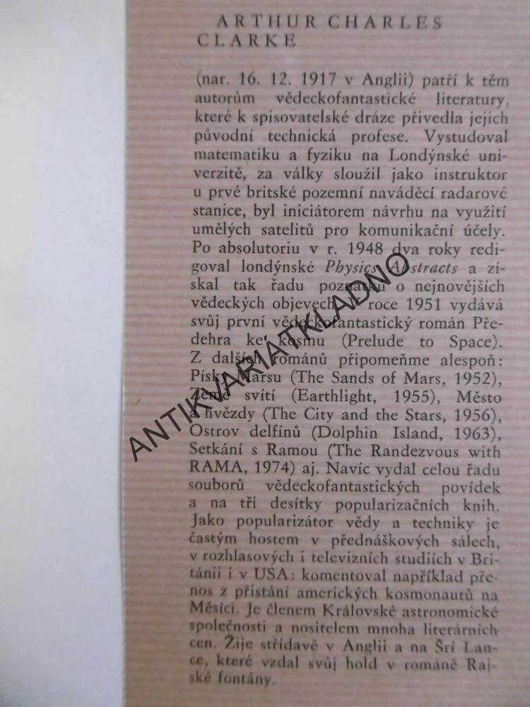 2001: VESMÍRNÁ ODYSEA, RAJSKÉ FONTÁNY, ARTHUR C.CLARKE, **an