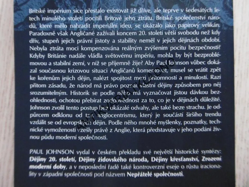 DĚJINY ANGLICKÉHO NÁRODA, ANGLIE, PAUL JOHNSON, **an