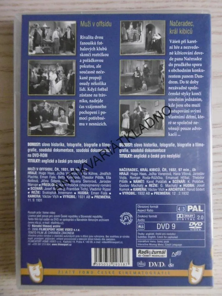 2x PAN NAČERADEC, MUŽI V OFFSIDU, NAČERADEC, KRÁL KIBICŮ, DVD FILM