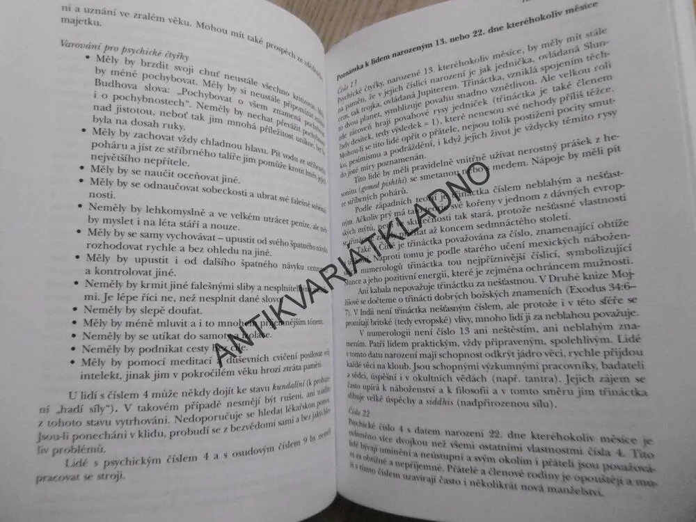 NUMEROLOGIE A NĚCO Z TANTRY, ARJUVÉDY I ASTROLOGIE, VAŠE ČÍSLA PRO VÁŠ ŽIVOT, HARISH JOHARI, **an