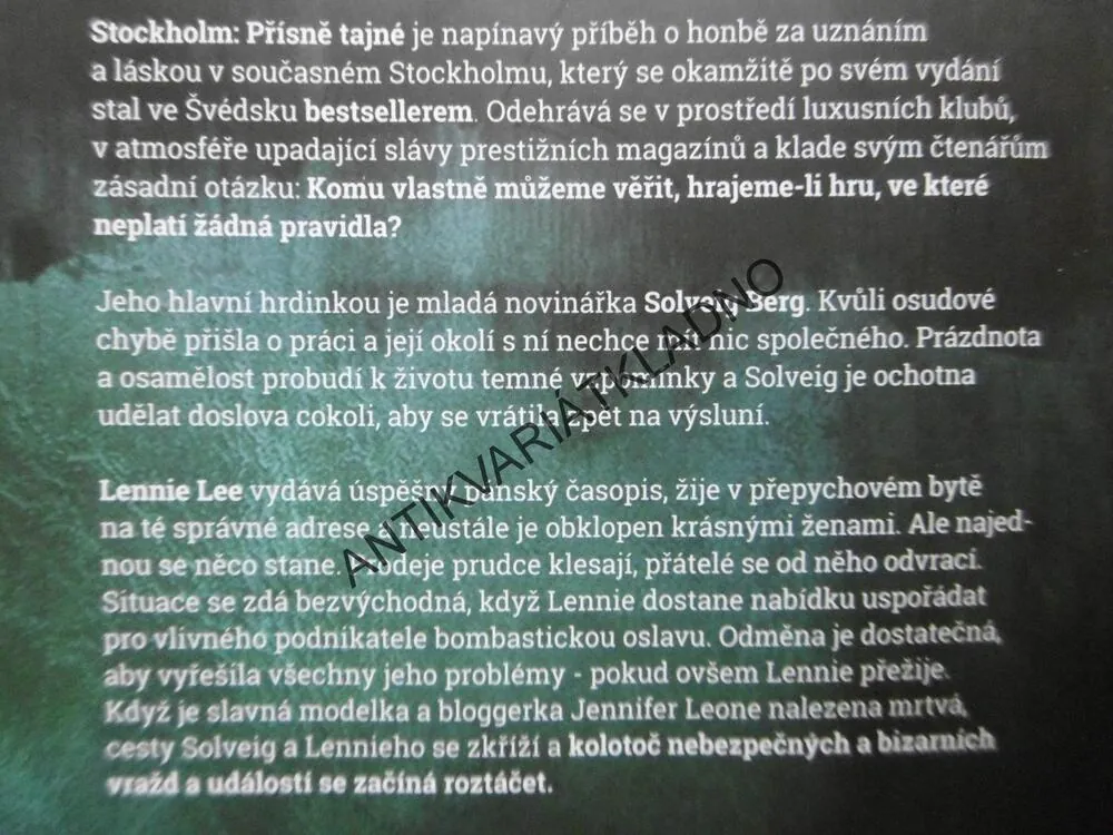 STOCKHOLM, PŘÍSNĚ TAJNÉ, HANNA LINDBERG, MEZINÁRODNÍ BESTSELLER, **an