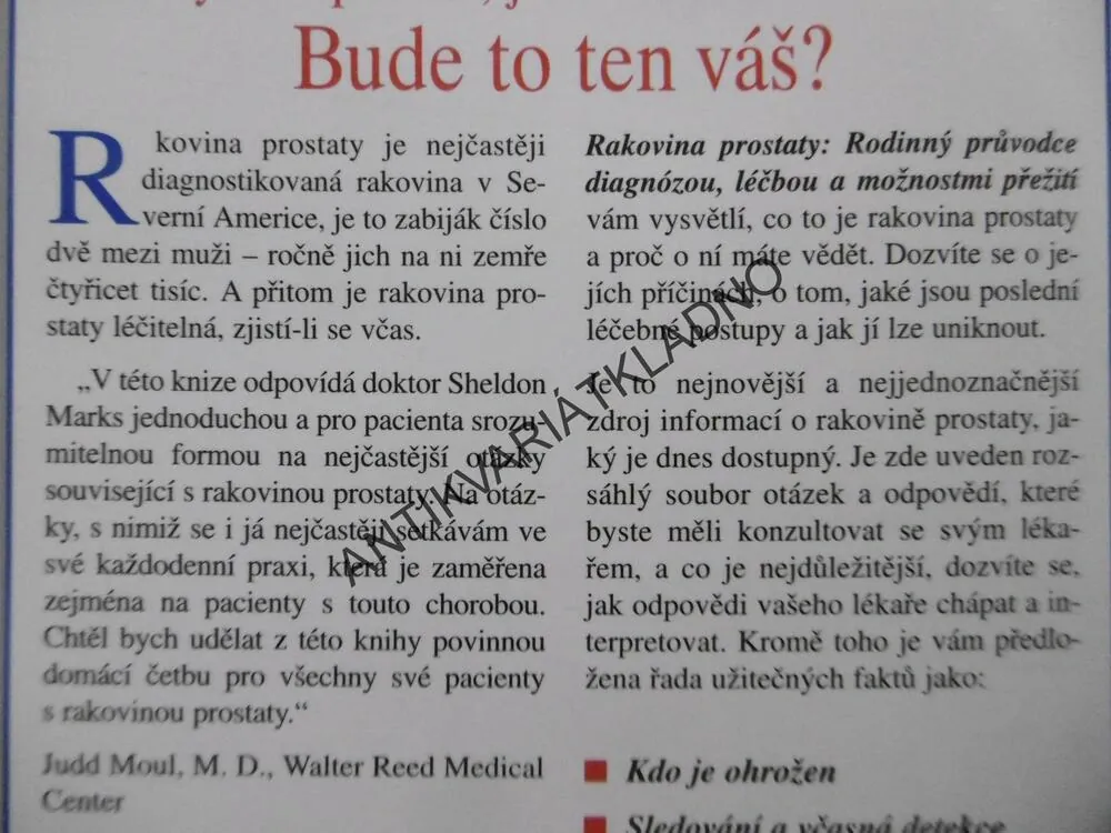 RAKOVINA PROSTATY, SHELDON MARKS, **an