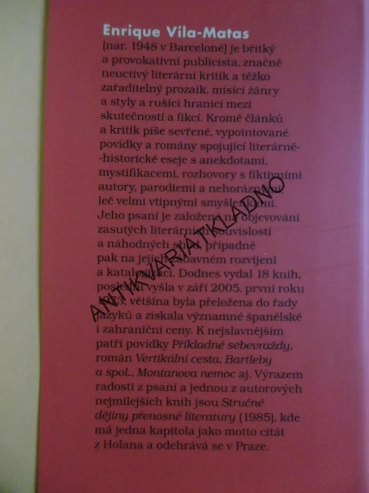 BARTLEBY A SPOL., ENRIQUE VILA-MATAS, **an