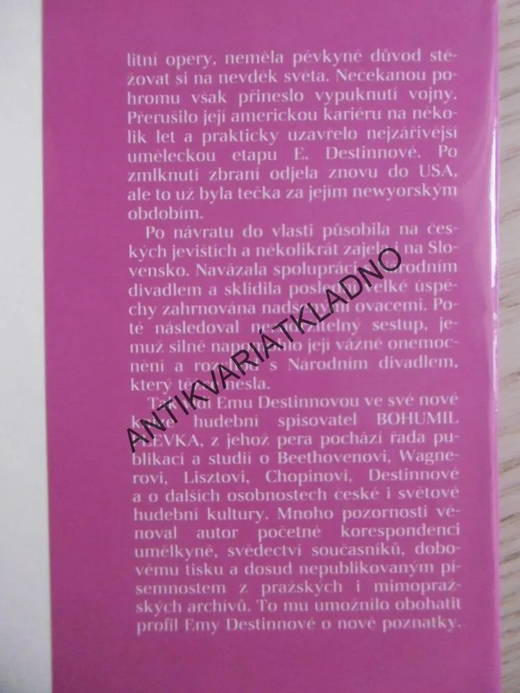 ŽIVOT A UMĚNÍ EMY DESTINNOVÉ, EMA DESTINNOVÁ, BOHUMIL PLEVKA, **an