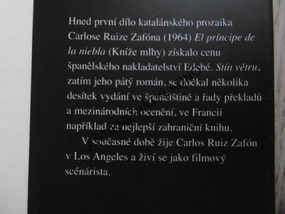STÍN VĚTRU, CARLOS ROIZ ZAFÓN, **an