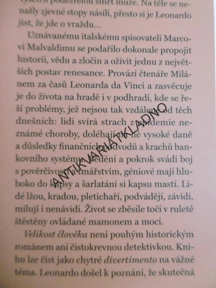 VELIKOST ČLOVĚKA, MARCO MALVALDI, **an