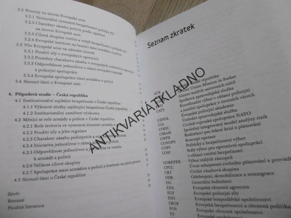 ROLE POLICIE A ARMÁDY V EVROPSKÉ UNII, TOMÁŠ WEISS, **an