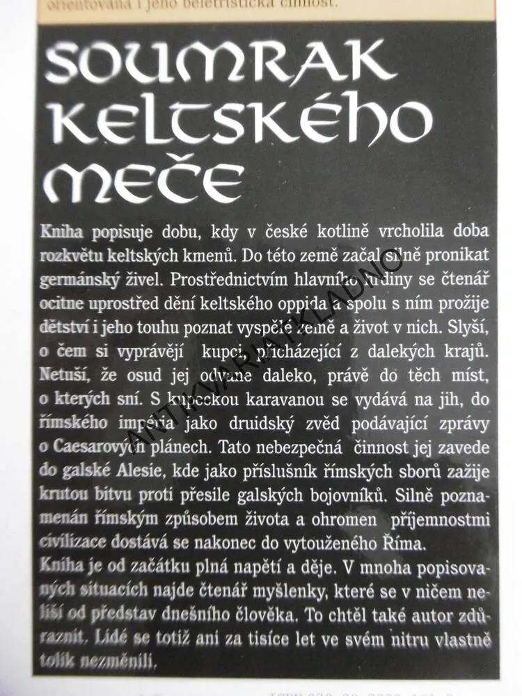 SOUMRAK KELTSKÉHO MEČE, BOHUSLAV ŠVEC, **an