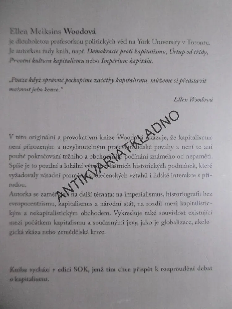 PŮVOD KAPITALISMU, DELŠÍ POHLED, ELLEN MEIKSINS WOODOVÁ, **an