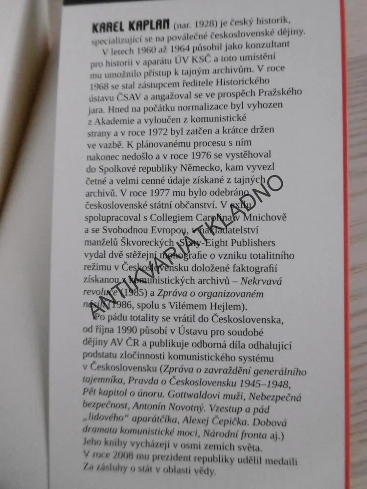 PROTISTÁTNÍ BEZPEČNOST, 1945 - 1948, KAREL KAPLAN, **an