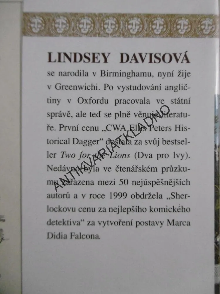 ZTRACENÉ STŘÍBRO, LINDSEY DAVISOVÁ, **an