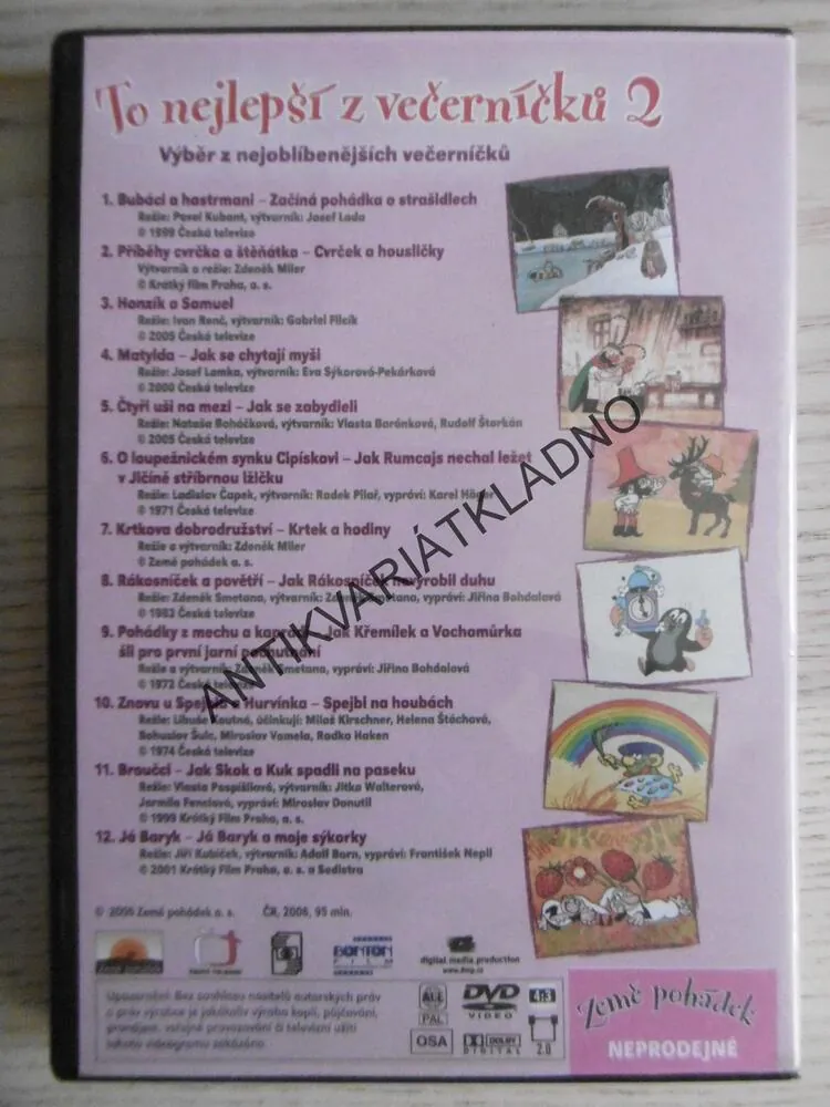 TO NEJLEPŠÍ Z VEČERNÍČKŮ 1-2, DVD FILM POHÁDKA