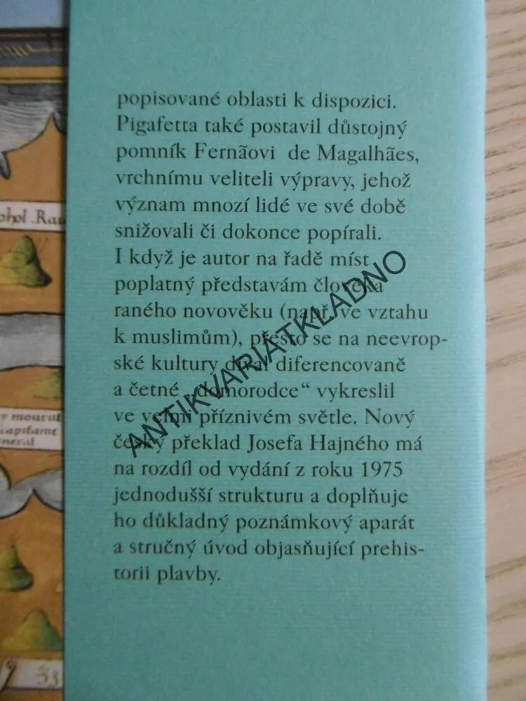 ZPRÁVA O PRVNÍ CESTĚ KOLEM SVĚTA, ANTONIO PIGAFETTA, **an