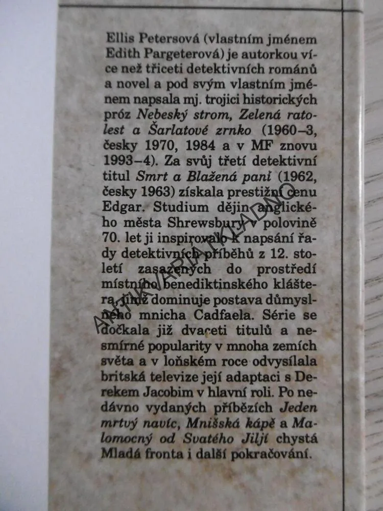 ZÁZRAK SVATÉ WINIFREDY, PŘÍPAD BRATRA CADFAELA, ELLIS PETERSOVÁ, **an