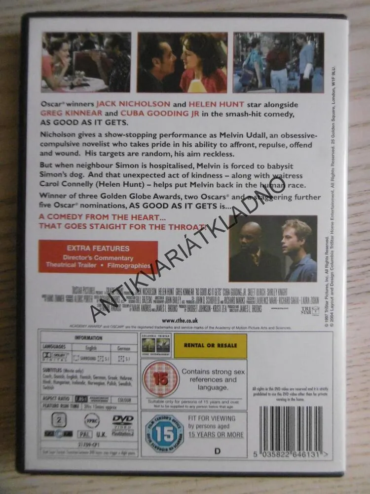 AS GOOD AS IT GETS, DVD FILM
