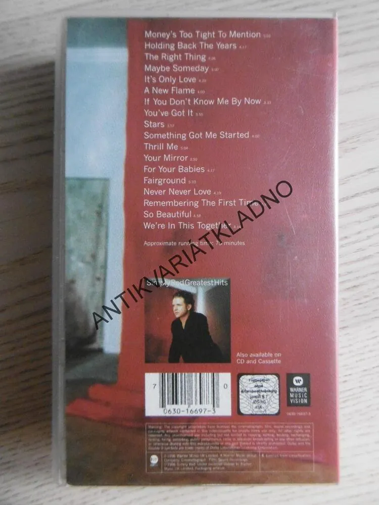 SIMPLY RED, GREATEST VIDEO HITS, VHS