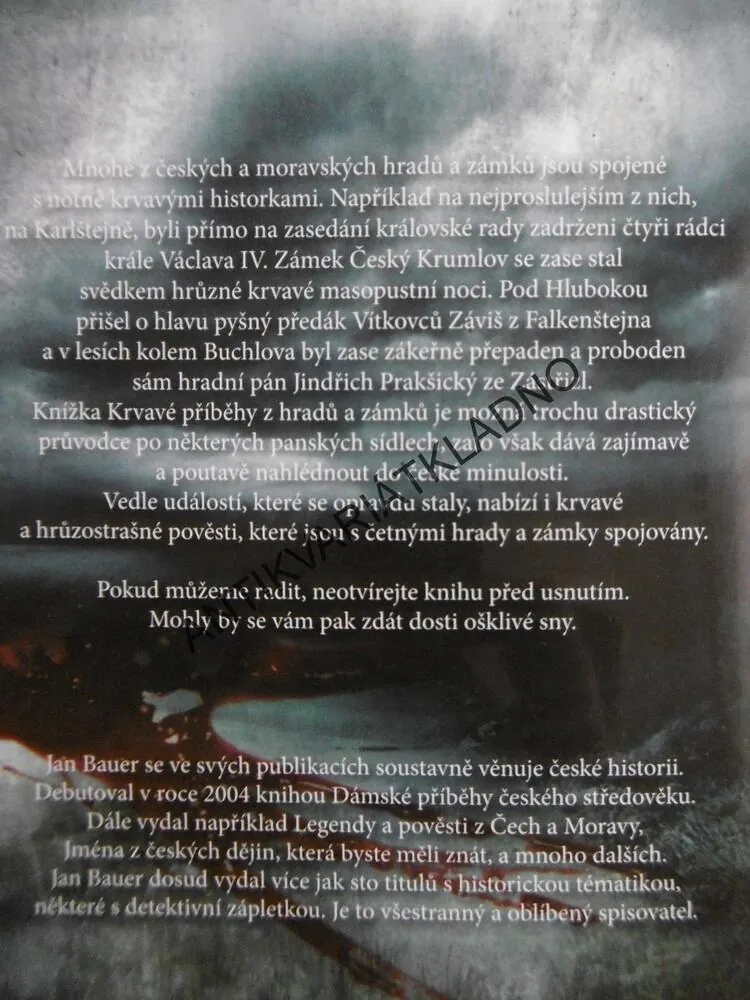 KRVAVÉ PŘÍBĚHY Z HRADŮ A ZÁMKŮ, JAN BAUER, **an