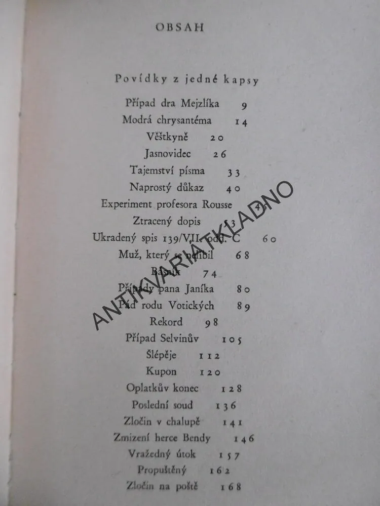 POVÍDKY Z JEDNÉ KAPSY, POVÍDKY Z DRUHÉ KAPSY, KAREL ČAPEK, **an