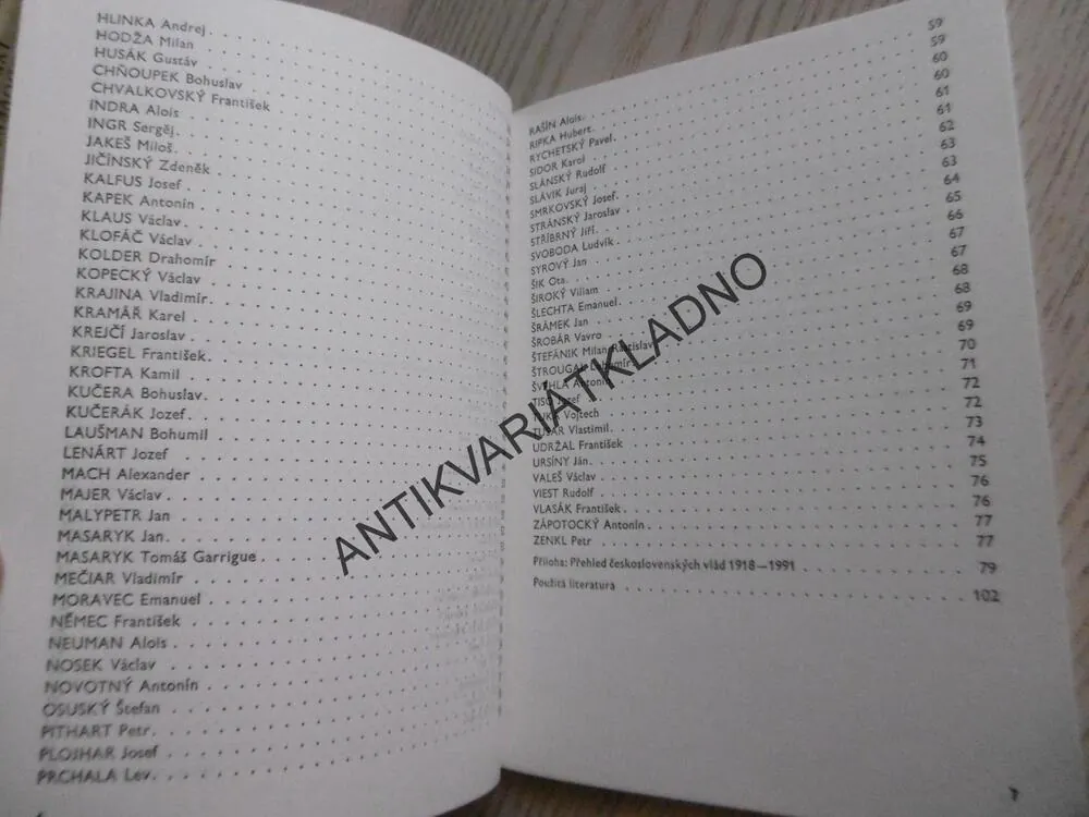 ČESKOSLOVENŠTÍ POLITICI 1918-1991, **an