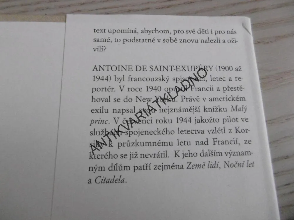 MALÝ PRINC, ANTOINE DE SAINT - EXUPÉRY, **an