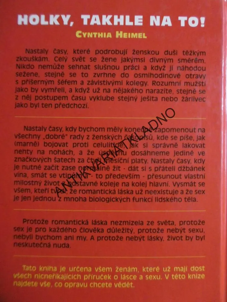 HOLKY TAKHLE NA TO!, CYNTHIA HEIMEL, **an