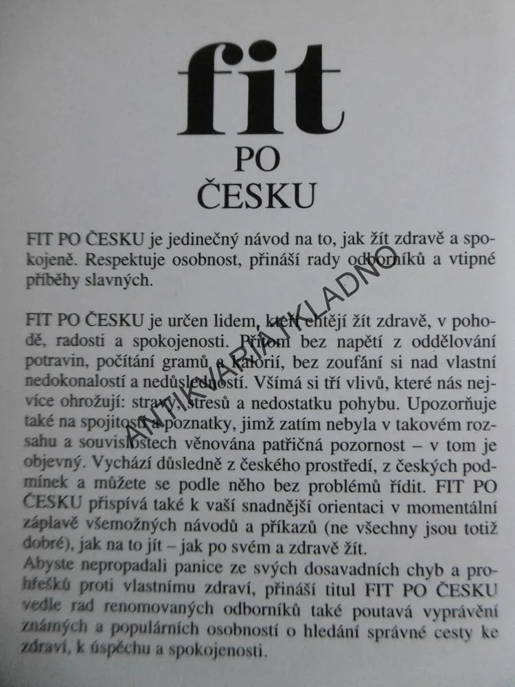 FIT PO ČESKU, LENKA TOMSOVÁ, **an