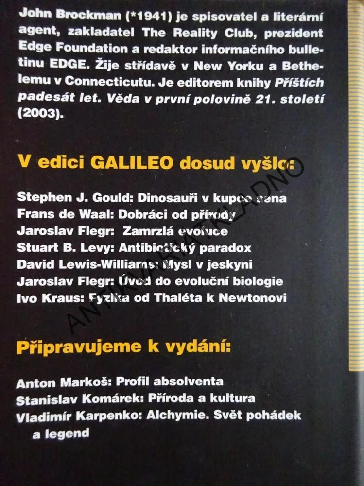 TŘETÍ KULTURA, ZA HRANICE VĚDECKÉ REVOLUCE, JOHN BROCKMAN, **an