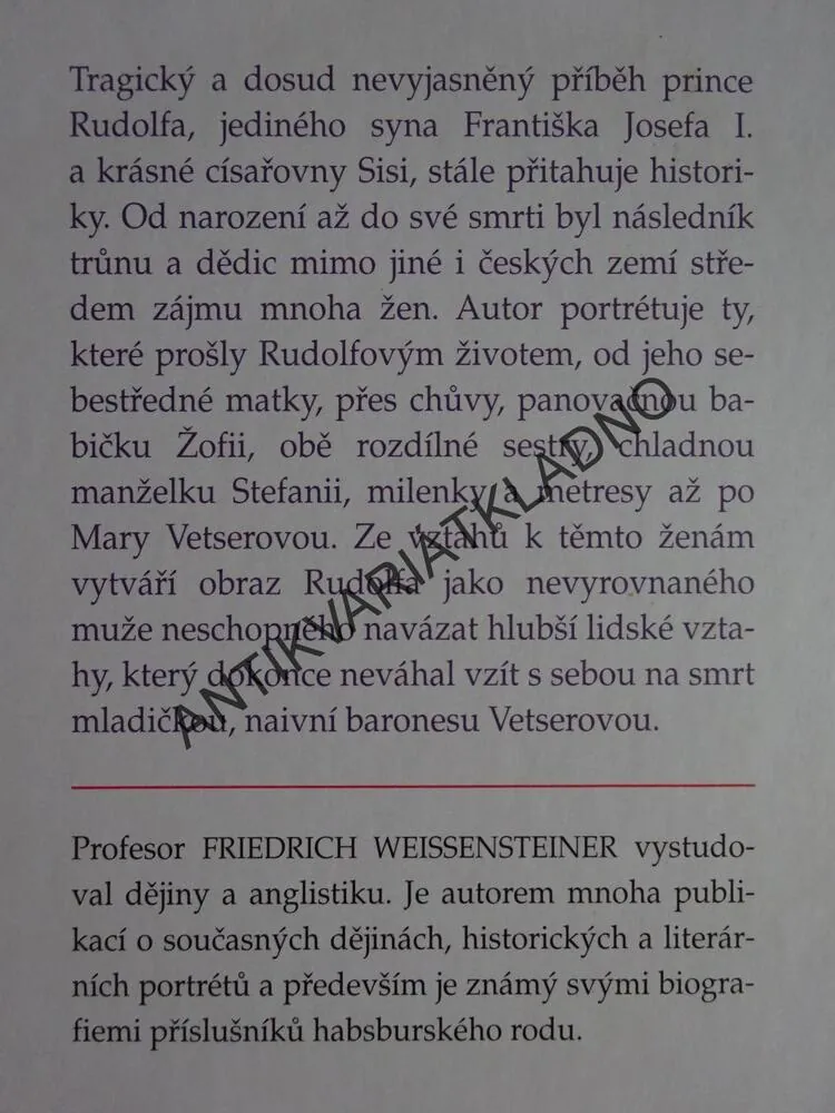 OSUDOVÉ ŽENY KORUNNÍHO PRINCE RUDOLFA, FRIEDRICH WEISSENSTEINER, **an