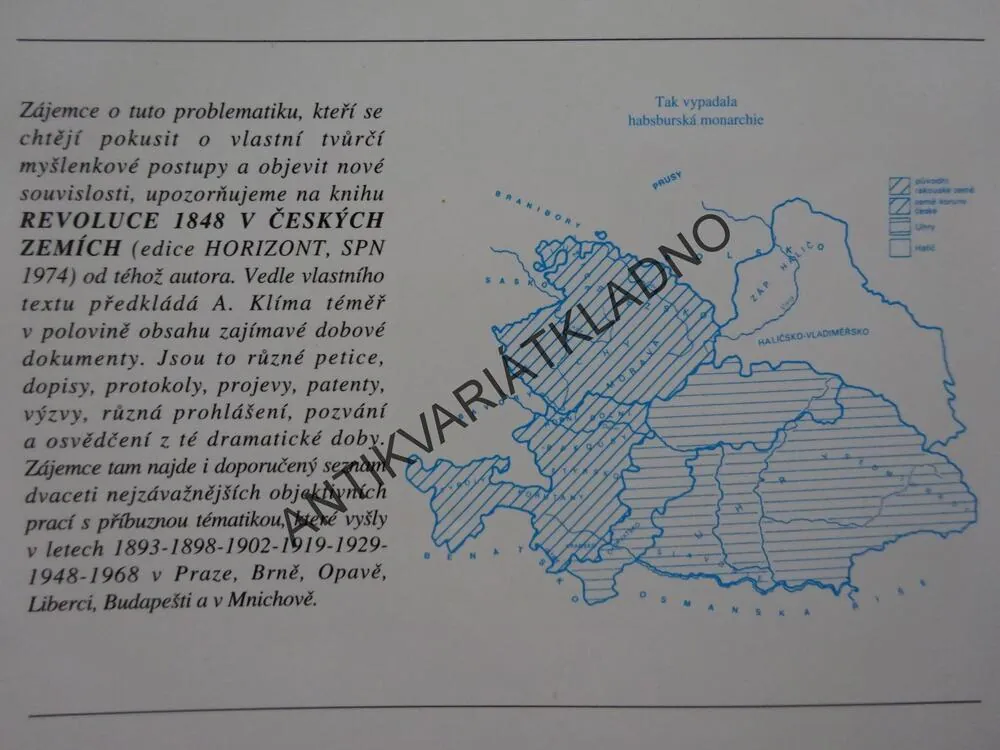 ČEŠI A NĚMCI V REVOLUCI 1848 - 1849, ARNOŠT KLÍMA, **an