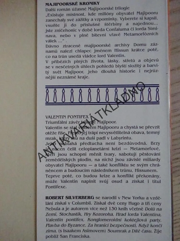 HRAD LORDA VALENTINA, ROBERT SILVERBERG, **an