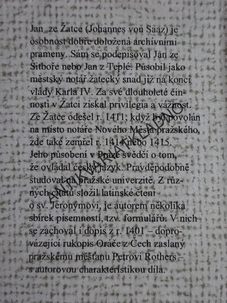 JAN ZE ŽATCE, ORÁČ Z ČECH, **an