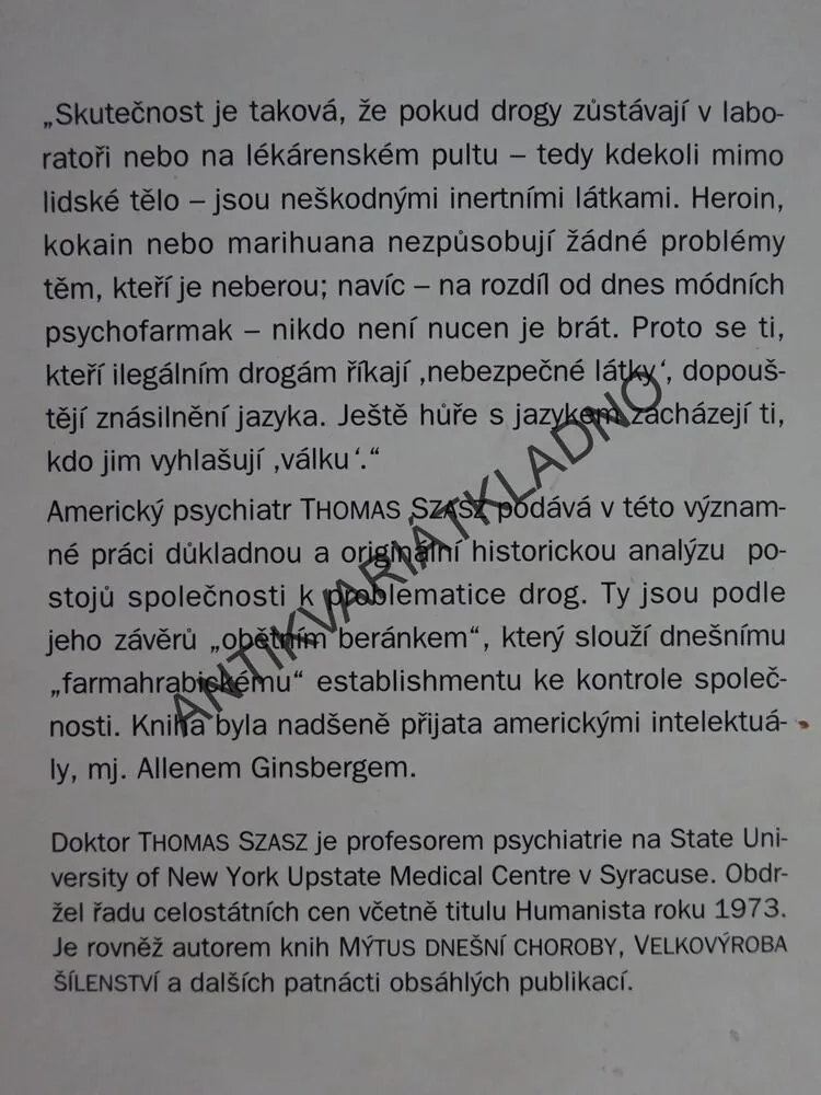 CEREMONIÁLNÍ CHEMIE, THOMAS SZASZ, **an